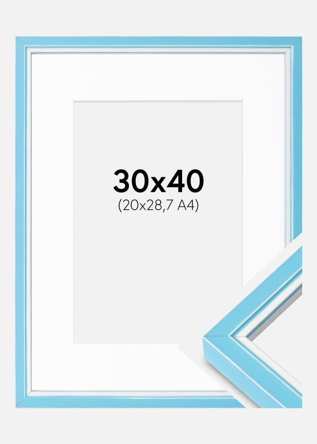 Ram med passepartou Frame Diana Light Blue 30x40 cm - Mounts White 21x29.7 cm