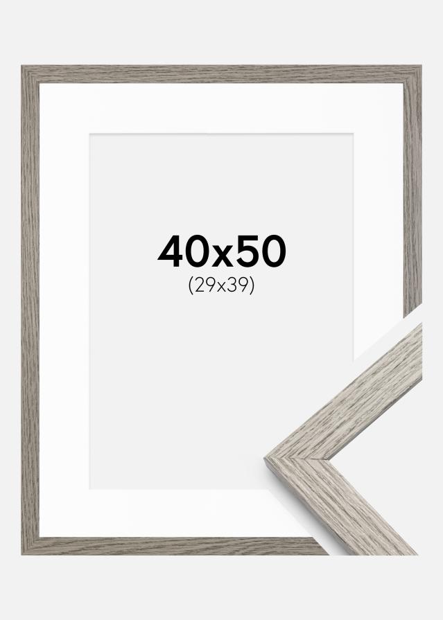 Ram med passepartou Frame Stilren Grey Oak 40x50 cm - Mounts White 30x40 cm