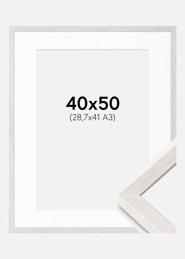 Ram med passepartou Frame Ares White Oak 40x50 cm - Mounts White 29.7x42 cm