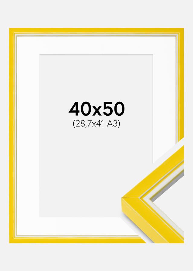 Ram med passepartou Frame Diana Yellow 40x50 cm - Mounts White 29.7x42 cm
