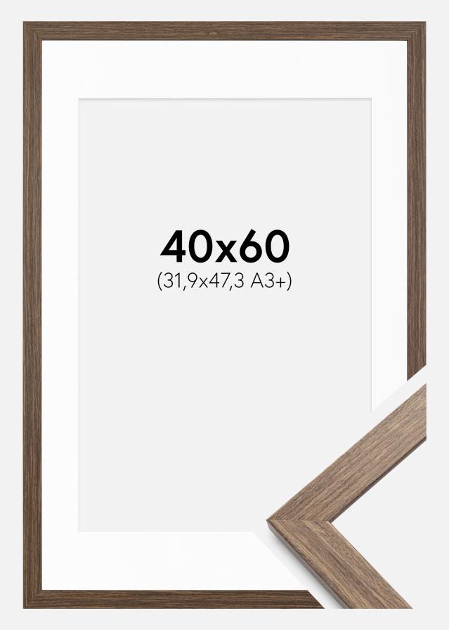Ram med passepartou Frame Stilren Cold Brown 40x60 cm - Mounts White 32.9x48.3 cm