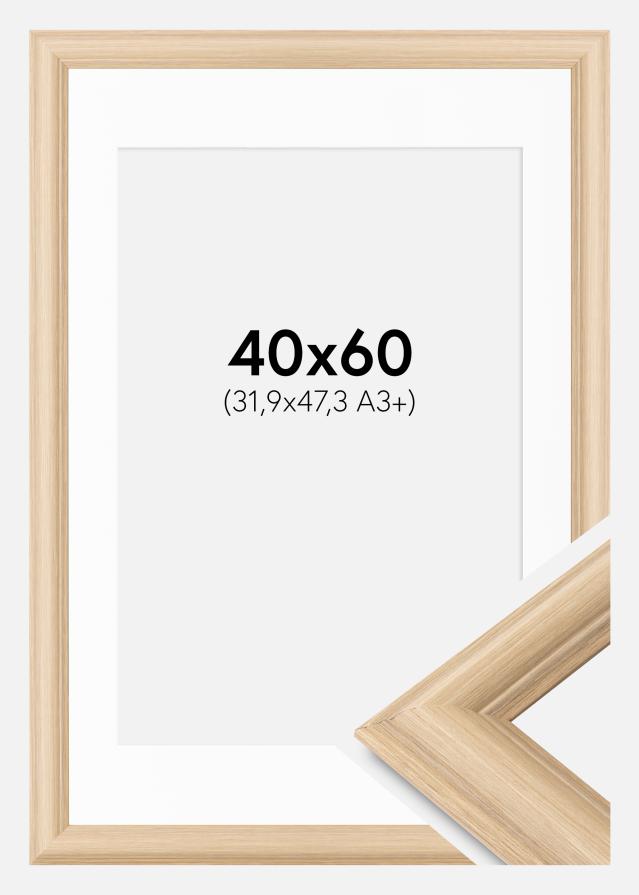 Ram med passepartou Frame Västkusten Oak 40x60 cm - Picture Mount White 32.9x48.3 cm (A3+)
