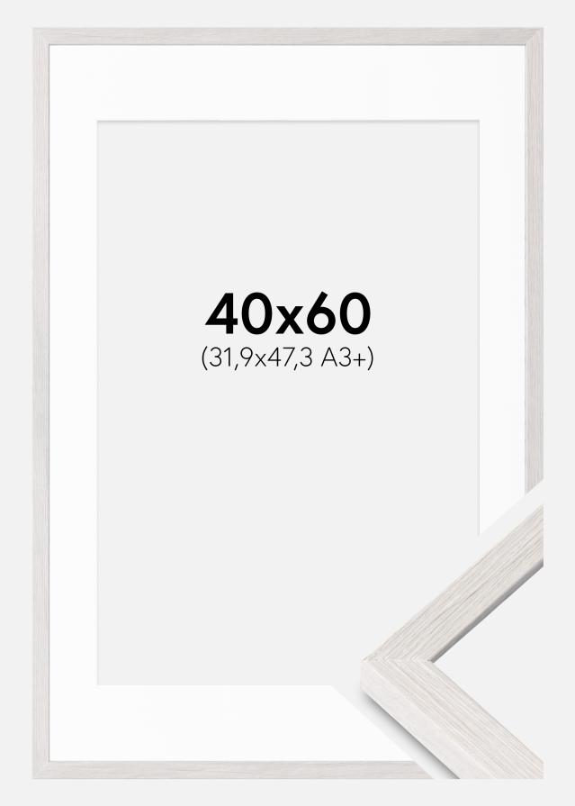 Ram med passepartou Frame Ares White Oak 40x60 cm - Mounts White 32.9x48.3 cm