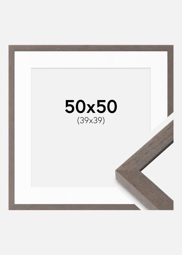 Ram med passepartou Frame Hermes Gray 50x50 cm - Mounts White 40x40 cm