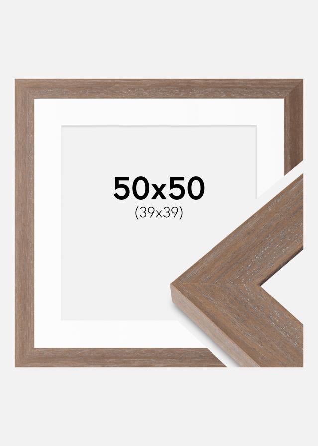 Ram med passepartou Frame Juno Gray 50x50 cm - Mounts White 40x40 cm