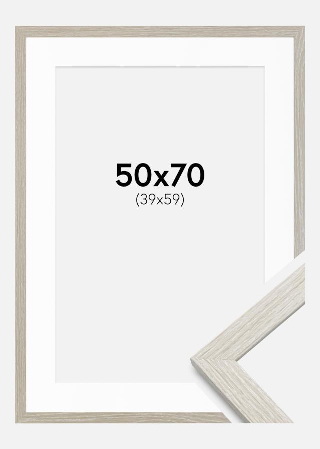 Ram med passepartou Frame Stilren Light Grey Oak 50x70 cm - Mounts White 40x60 cm