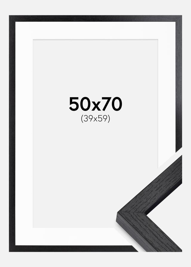 Ram med passepartou BGA Box Frame Black 50x70 cm - Mounts White 40x60 cm