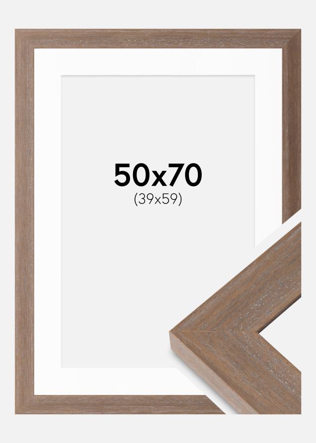 Ram med passepartou Frame Juno Grey 50x70 cm - Mounts White 40x60 cm