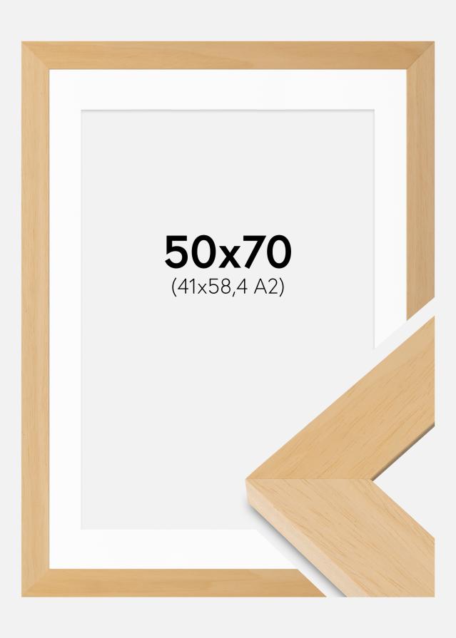 Ram med passepartou Frame Juno Wood 50x70 cm - Mounts White 42x59.4 cm