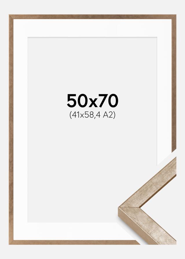 Ram med passepartou Frame Ares Brass 50x70 cm - Mounts White 42x59.4 cm