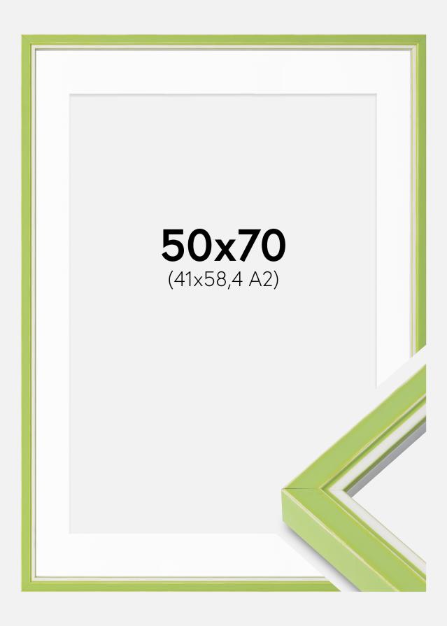 Ram med passepartou Frame Diana Light Green 50x70 cm - Mounts White 42x59.4 cm