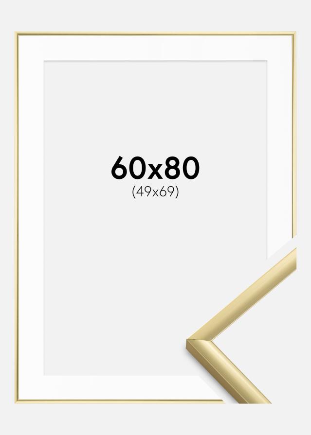 Ram med passepartou Frame New Lifestyle Gold 60x80 cm - Picture Mount White 50x70 cm