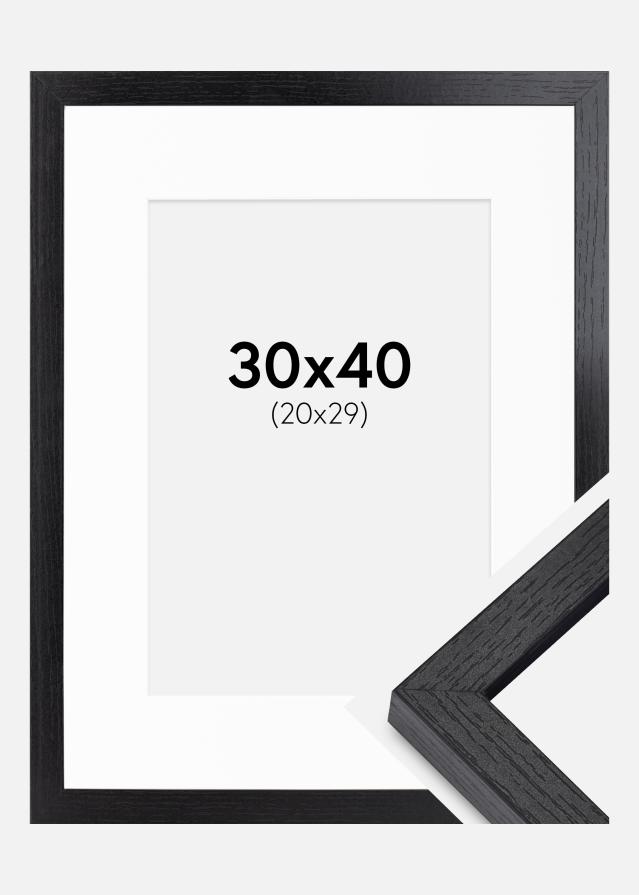 Ram med passepartou BGA Box Frame Black 30x40 cm - Mounts White 21x30 cm