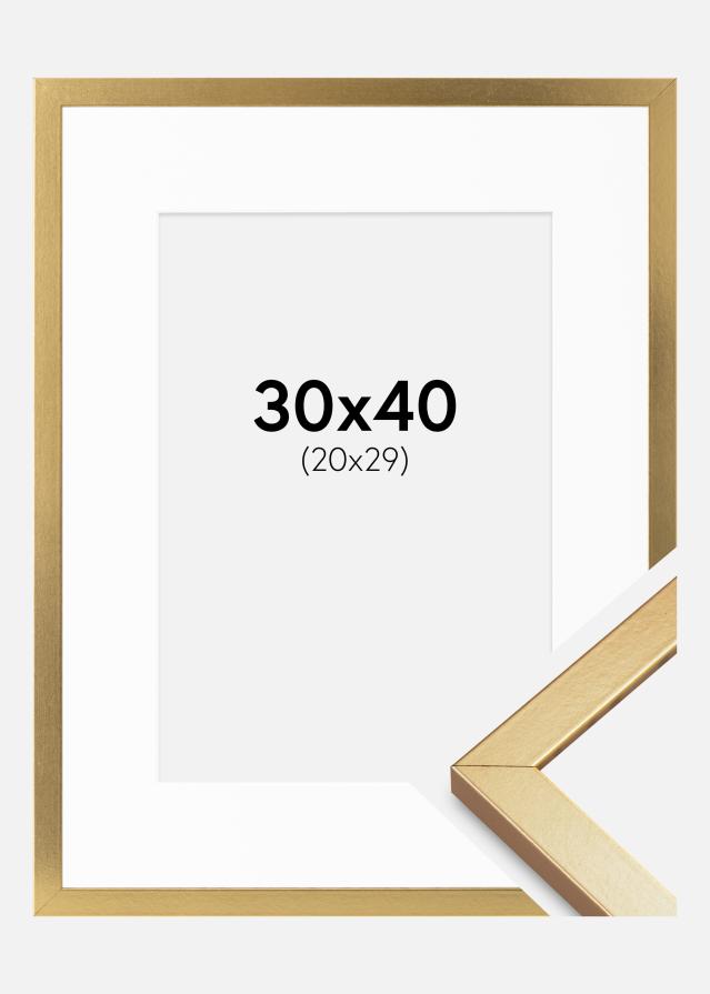 Ram med passepartou Frame Minerva Gold 30x40 cm - Mounts White 21x30 cm