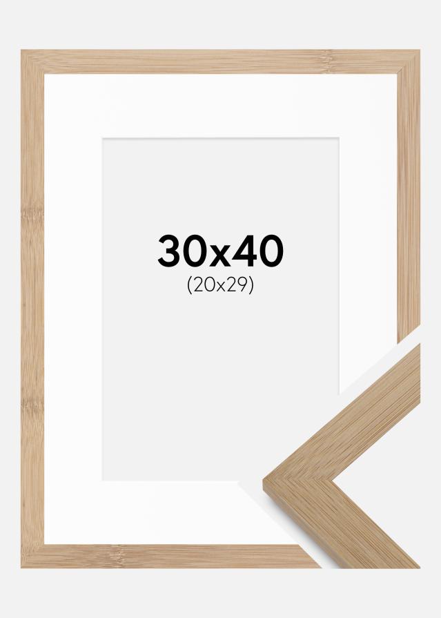 Ram med passepartou Frame Hoei Bamboo 30x40 cm - Mounts White 21x30 cm