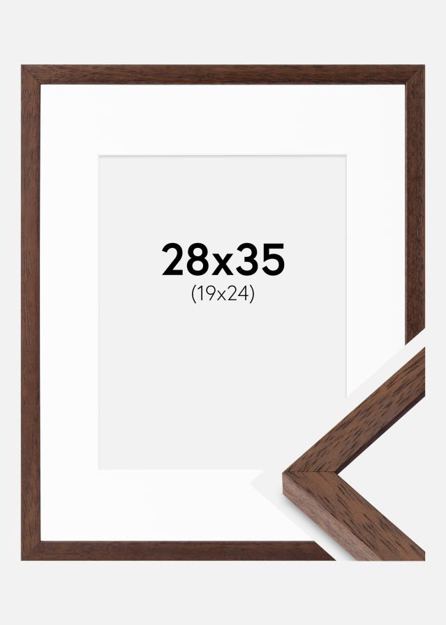 Ram med passepartou Frame Ares Teak 28x35 cm - Mounts White 20x25 cm