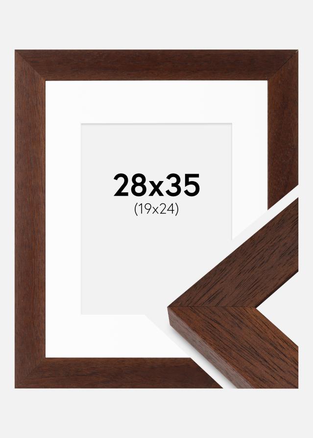 Ram med passepartou Frame Juno Teak 28x35 cm - Mounts White 20x25 cm