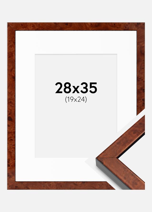 Ram med passepartou Frame Hermes Walnut 28x35 cm - Mounts White 20x25 cm