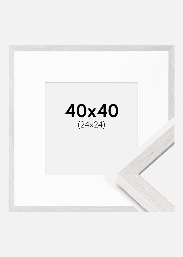 Ram med passepartou Frame Ares White Oak 40x40 cm - Mounts White 25x25 cm