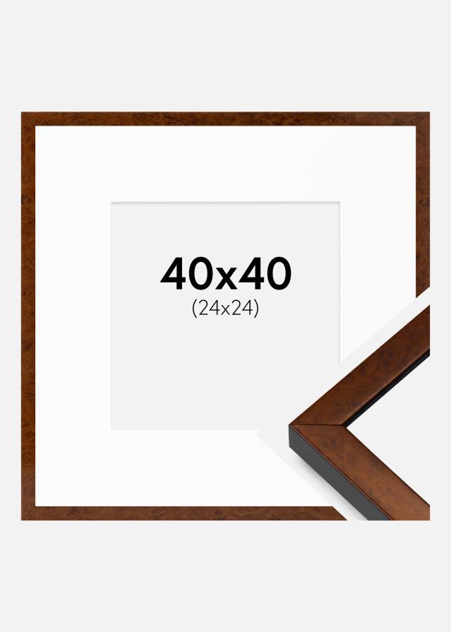 Ram med passepartou Frame Ares Walnut 40x40 cm - Mounts White 25x25 cm