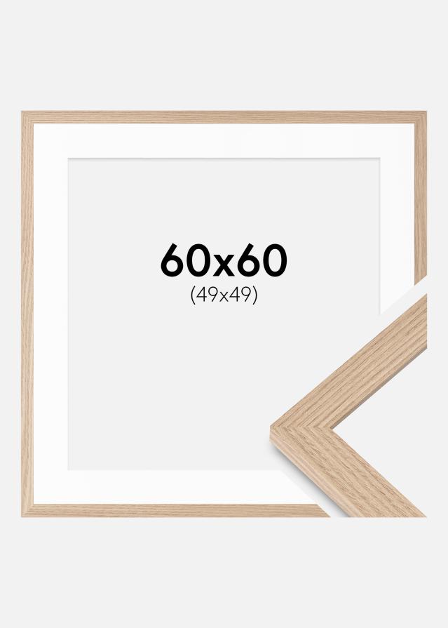 Ram med passepartou Frame BGA Classic Oak 60x60 cm - Mounts White 50x50 cm