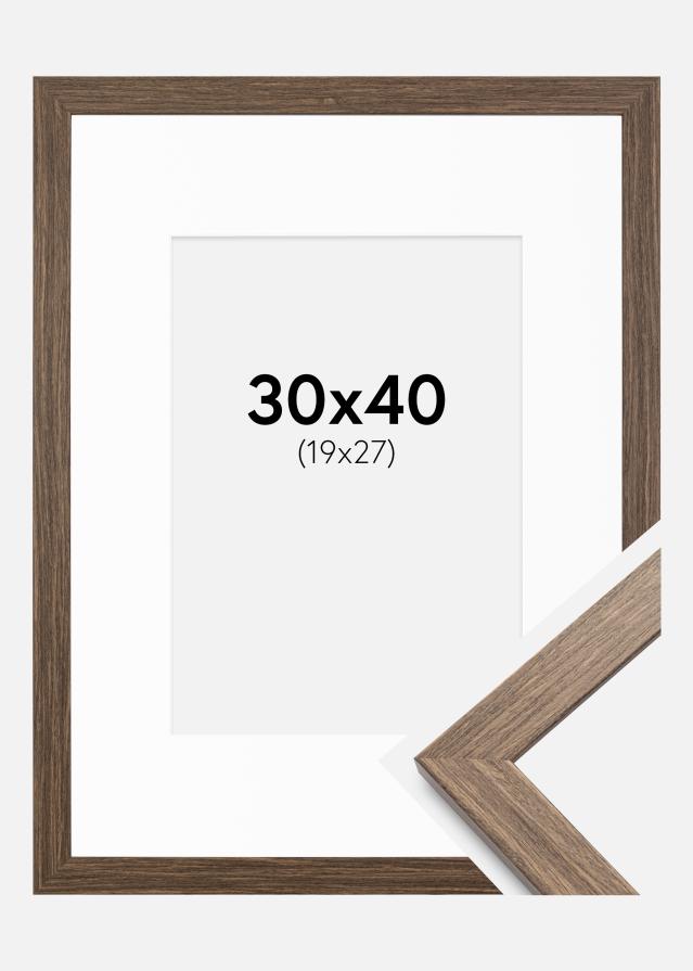 Ram med passepartou Frame Stilren Cold Brown 30x40 cm - Mounts White 20x28 cm