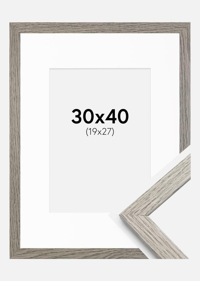 Ram med passepartou Frame Stilren Grey Oak 30x40 cm - Mounts White 20x28 cm