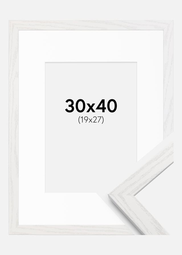 Ram med passepartou Frame Stilren White Oak 30x40 cm - Mounts White 20x28 cm