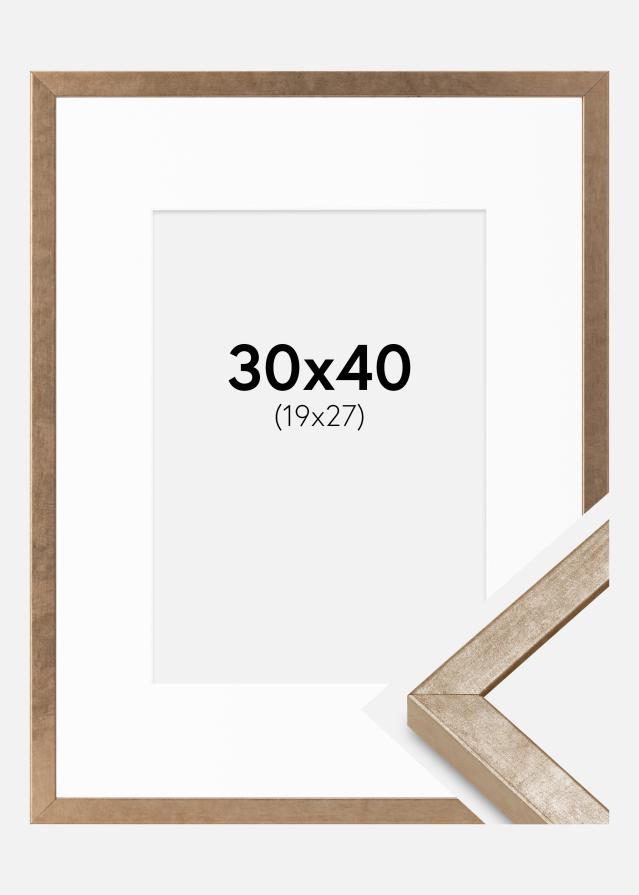 Ram med passepartou Frame Ares Brass 30x40 cm - Mounts White 20x28 cm