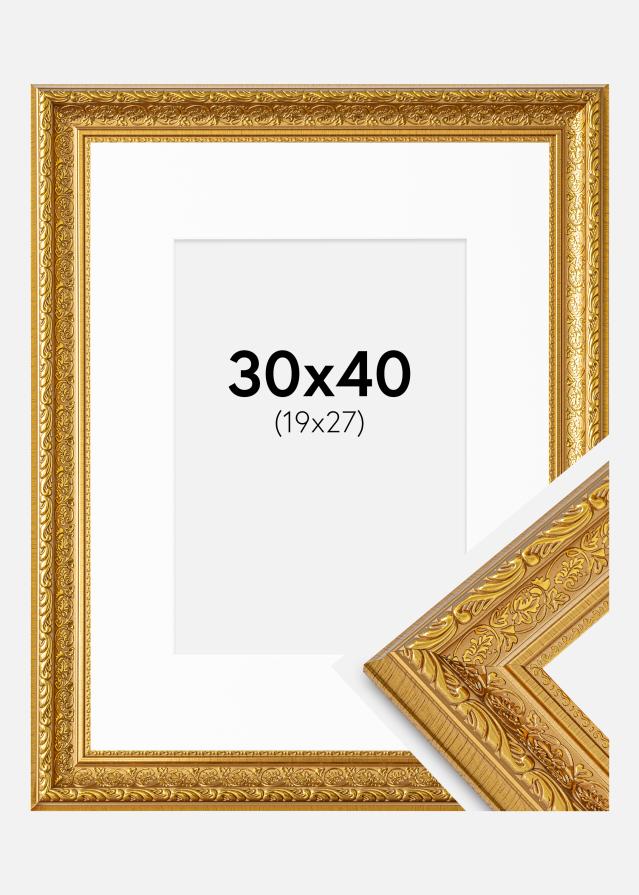 Ram med passepartou Frame Ornate Gold 30x40 cm - Mounts White 20x28 cm
