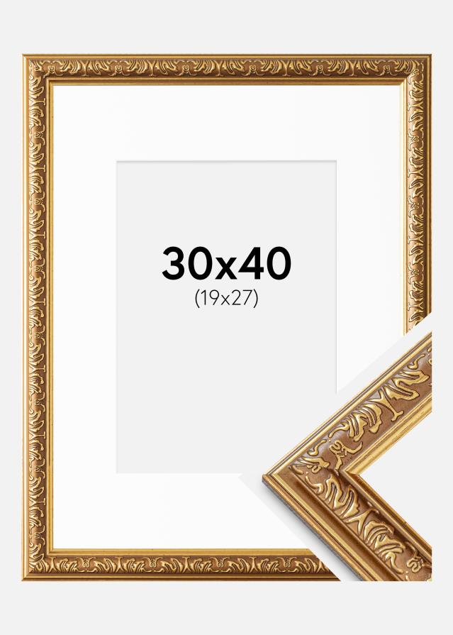 Ram med passepartou Frame Swirl Gold 30x40 cm - Mounts White 20x28 cm