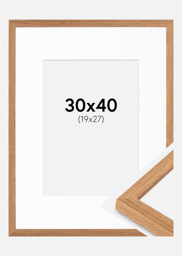 Ram med passepartou Frame Stilren Teak 30x40 cm - Mounts White 20x28 cm