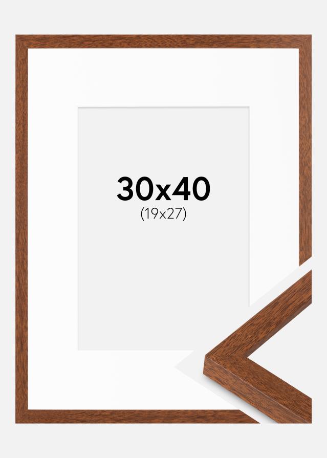 Ram med passepartou Frame Stilren Warm Brown 30x40 cm - Mounts White 20x28 cm