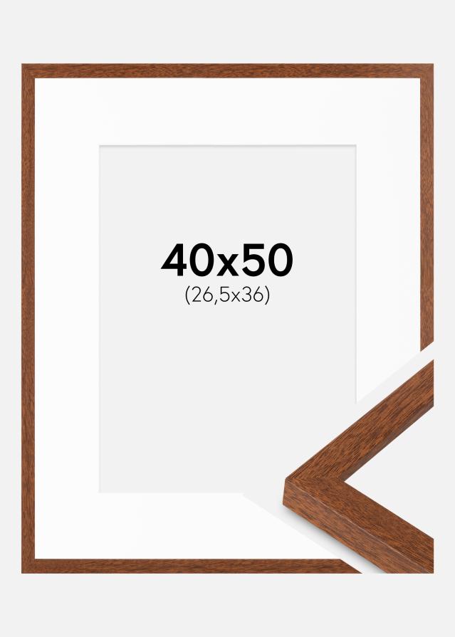 Ram med passepartou Frame Stilren Warm Brown 40x50 cm - Mounts White 27.5x37 cm