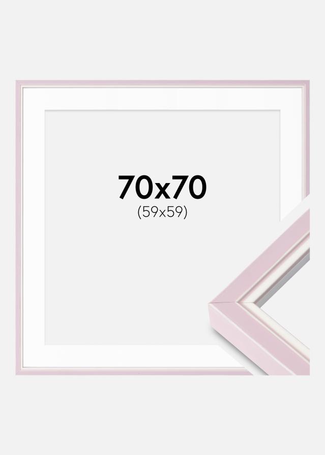 Ram med passepartou Frame Diana Pink 70x70 cm - Mounts White 60x60 cm