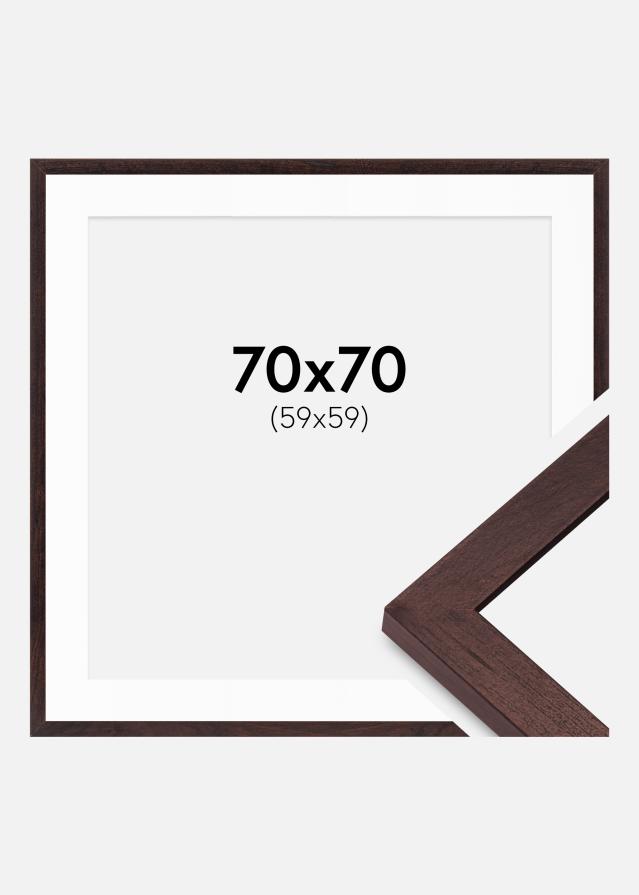 Ram med passepartou Frame BGA Classic Walnut 70x70 cm - Mounts White 60x60 cm