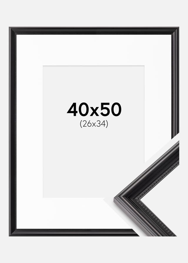 Ram med passepartou Frame Gala Black 40x50 cm - Picture Mount White 27x35 cm