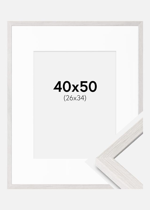 Ram med passepartou Frame Ares White Oak 40x50 cm - Mounts White 27x35 cm