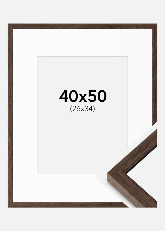 Ram med passepartou Frame Ares Walnut 40x50 cm - Mounts White 27x35 cm