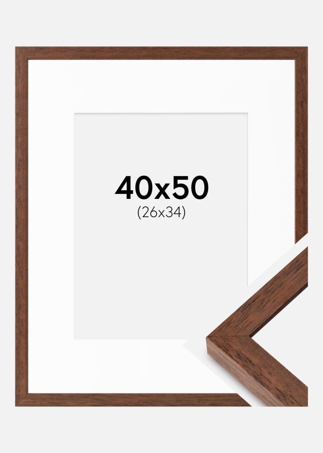 Ram med passepartou Frame Hermes Teak 40x50 cm - Mounts White 27x35 cm