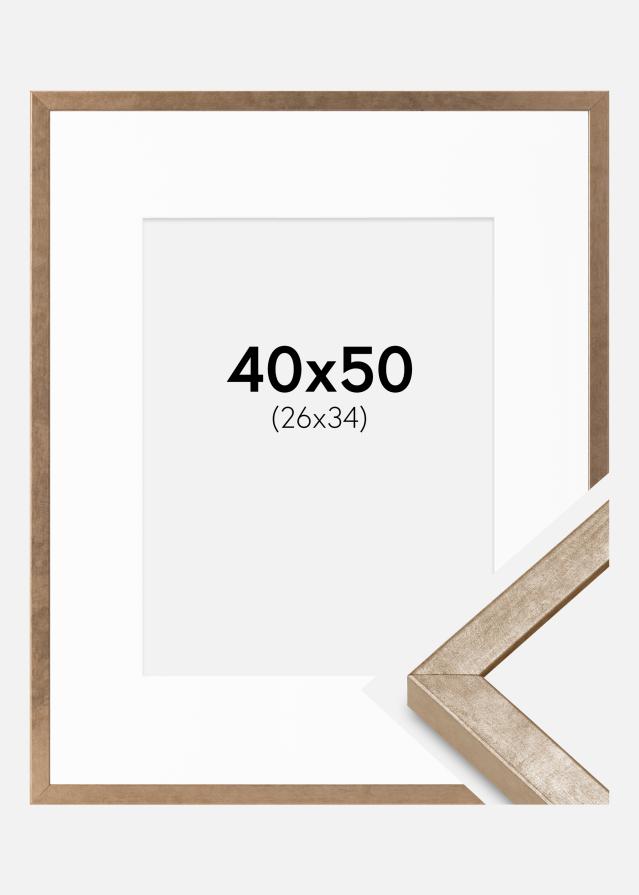 Ram med passepartou Frame Ares Brass 40x50 cm - Mounts White 27x35 cm