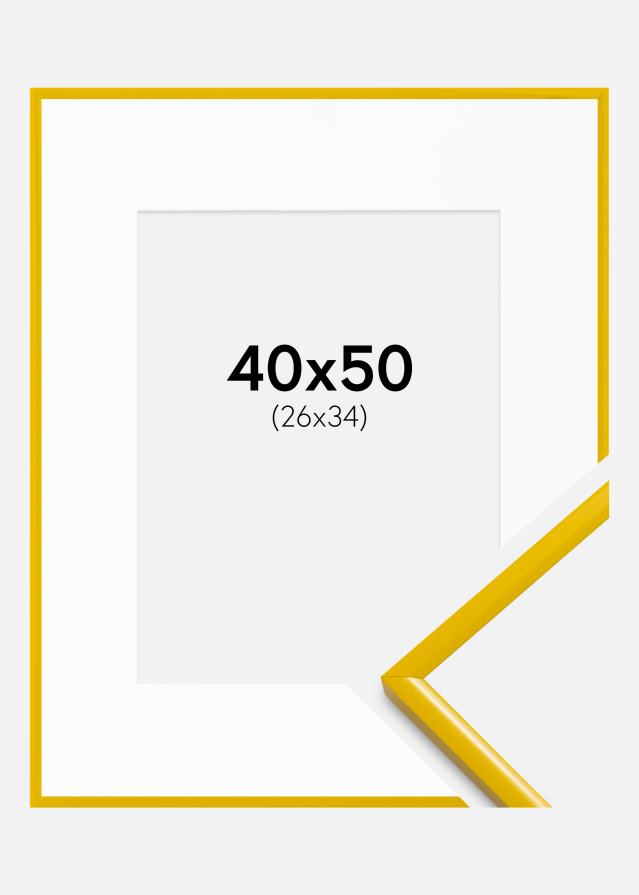 Ram med passepartou Frame New Lifestyle Yellow 40x50 cm - Mounts White 27x35 cm
