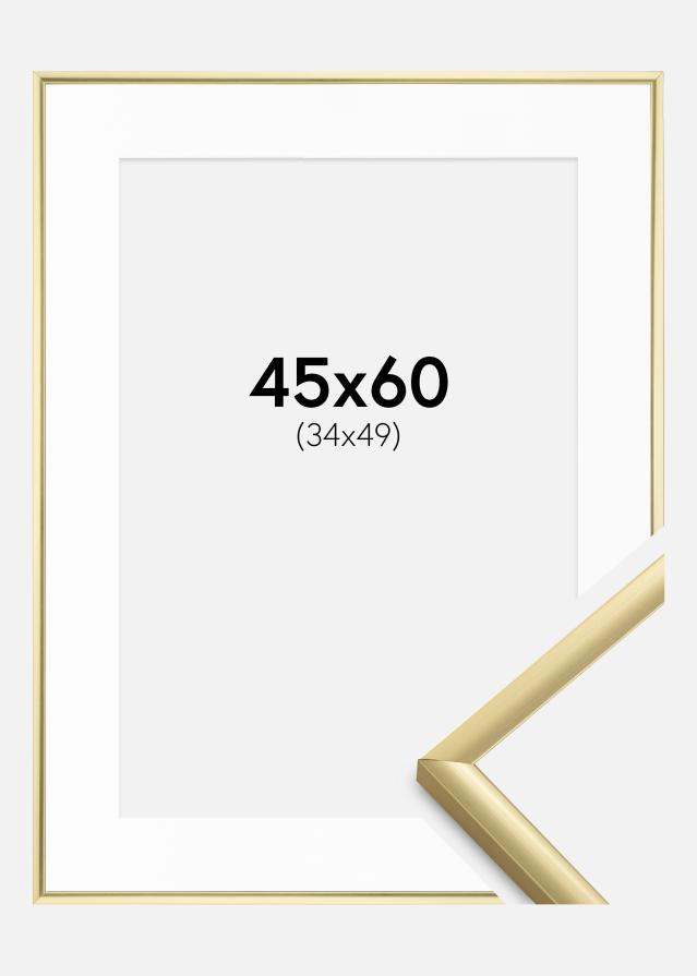 Ram med passepartou Frame New Lifestyle Gold 45x60 cm - Picture Mount White 35x50 cm