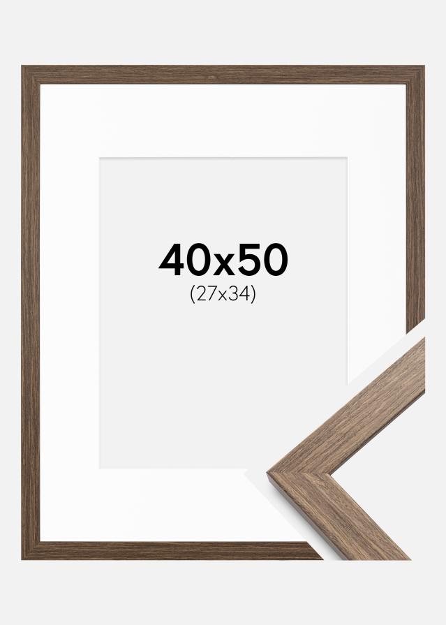 Ram med passepartou Frame Stilren Cold Brown 40x50 cm - Mounts White 28x35 cm