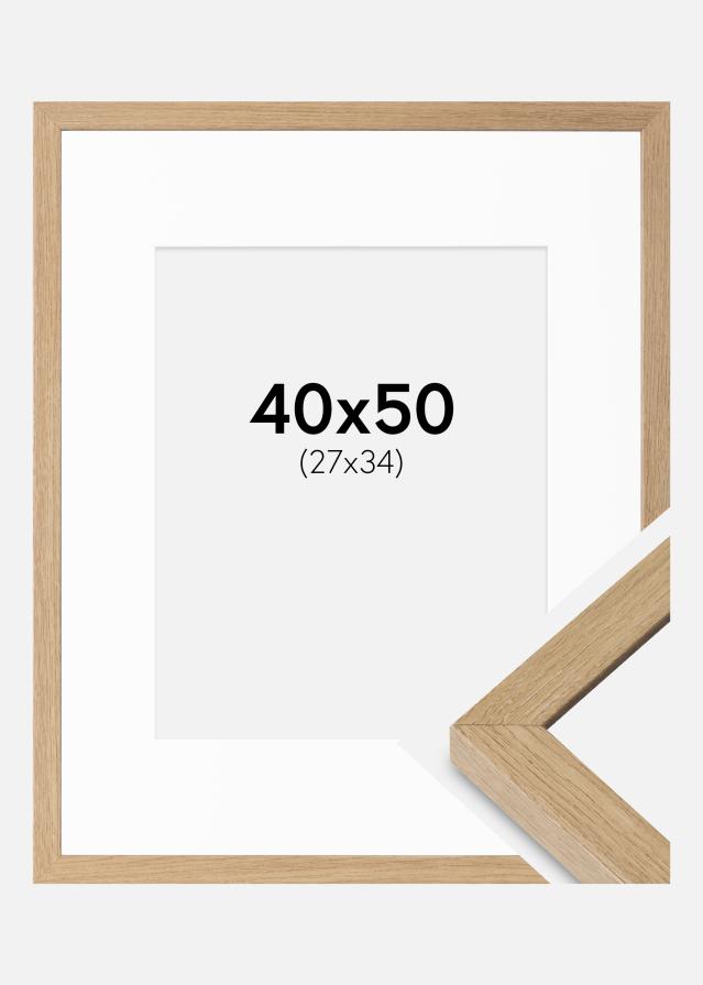 Ram med passepartou Frame Hermes Natural Oak 40x50 cm - Mounts White 28x35 cm