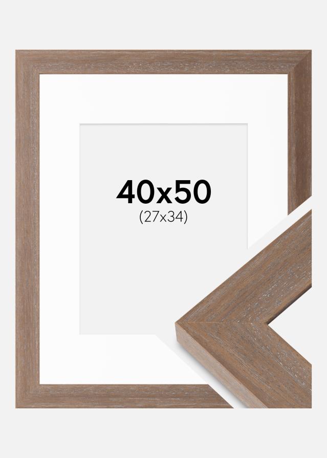 Ram med passepartou Frame Juno Gray 40x50 cm - Mounts White 28x35 cm