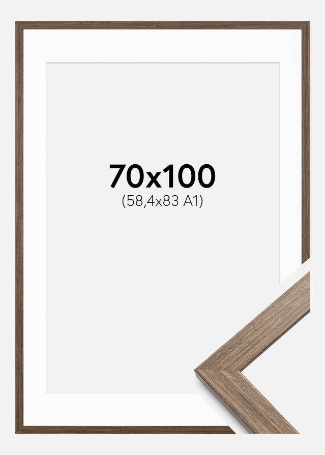 Ram med passepartou Frame Stilren Cold Brown 70x100 cm - Mounts White 59.4x84 cm