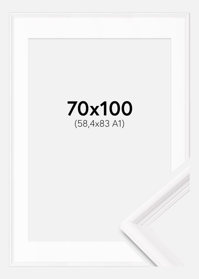 Ram med passepartou Frame Gala White 70x100 cm - Picture Mount White 59.4x84 cm (A1)