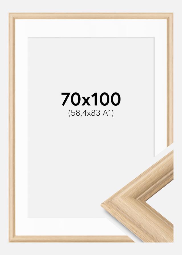 Ram med passepartou Frame Västkusten Oak 70x100 cm - Picture Mount White 59.4x84 cm (A1)