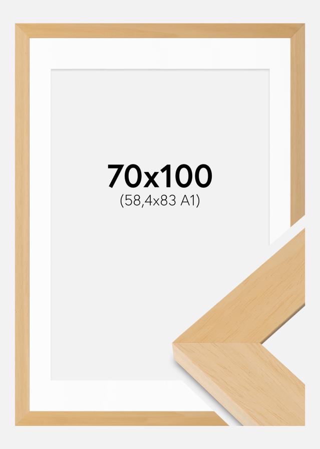 Ram med passepartou Frame Juno Wood 70x100 cm - Mounts White 59.4x84 cm